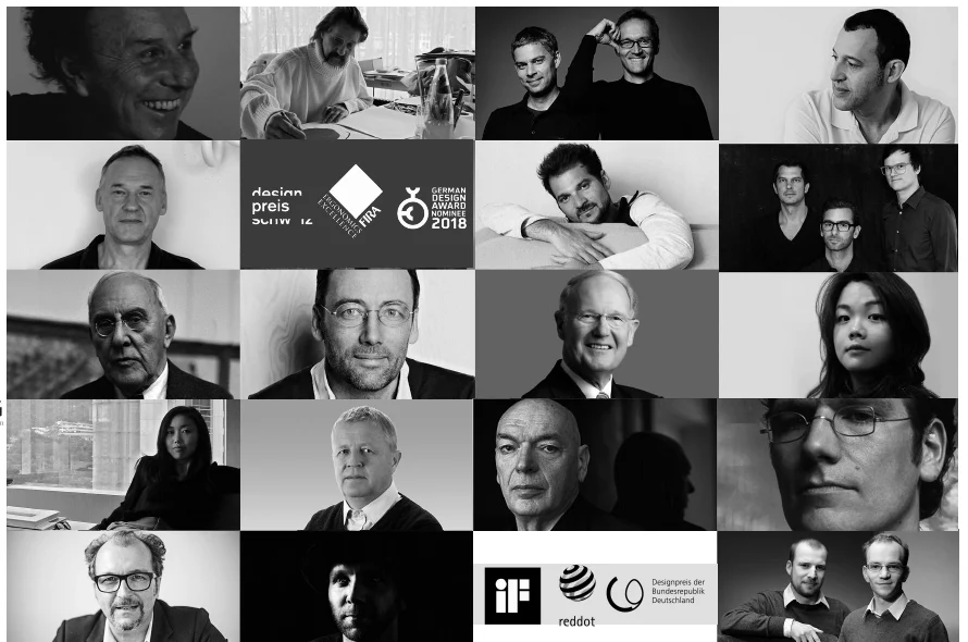Portrait mosaic of designers presented in the Aoshi company profile